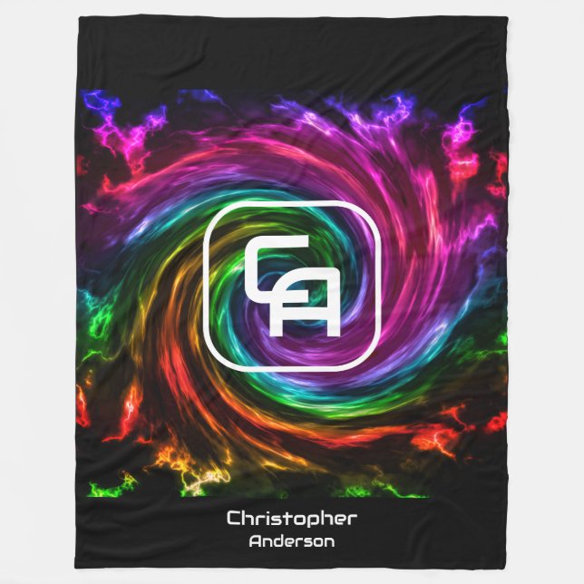 Twisted Smoke Multifärgad Fleece Blanket (Framsidan)