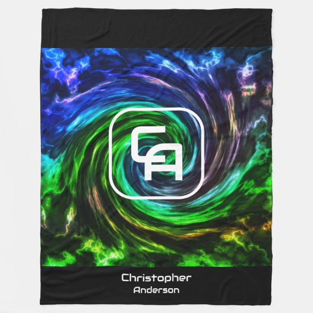 Twisted Smoke Multifärgad Fleece Blanket (Framsidan)