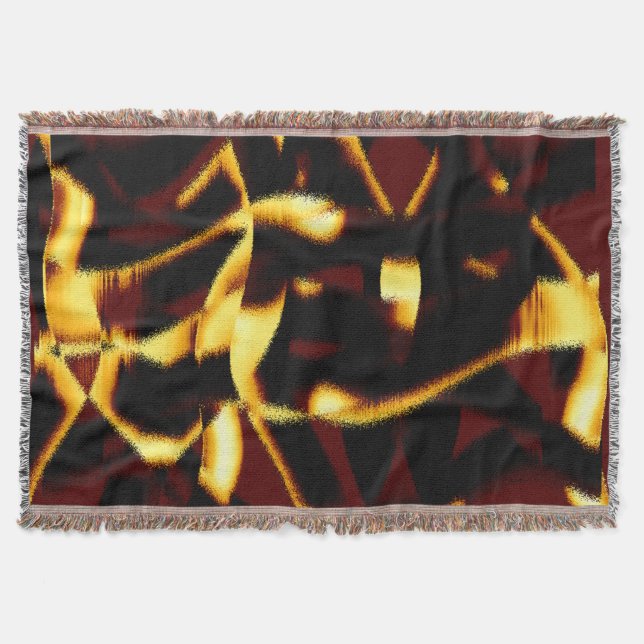 Twisted streaks Burnt gult ser hätsk ut Filt (Framsidan)