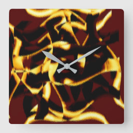 Twisted streaks Burnt gult ser hätsk ut Fyrkantig Klocka