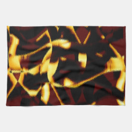 Twisted streaks Burnt gult ser hätsk ut Kökshandduk