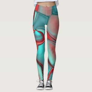 Twisted tallrikar med konvex kant red och turkos leggings