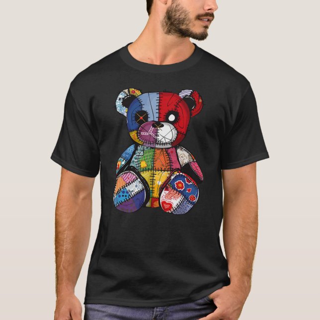 Twisted Teddy Bear - Cute Horror T Shirt (Framsida)