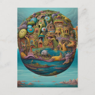 Twisted Town Oceanic Lowbrow Pop Surrealism Vykort