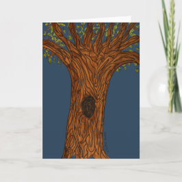 Twisted Tree with Blue background- Blank Kort