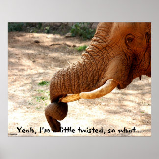 Twisted trunk Elephant Poster