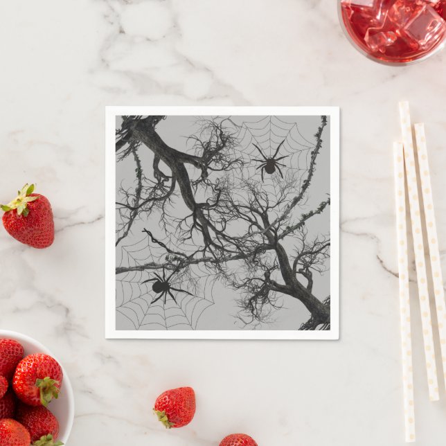 Twisted Vines and Spider Halloween Pappersservett (Insitu)