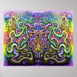 Twisted Vines Overlapping Rainbow Poster
