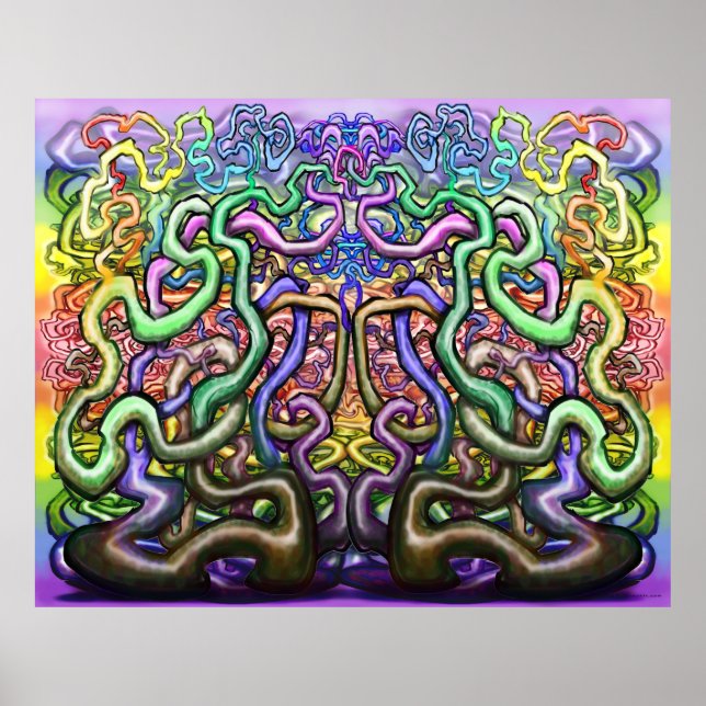 Twisted Vines Overlapping Rainbow Poster (Framsidan)
