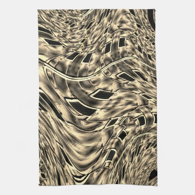 Twisted with a mörk beige tone, spegel kökshandduk (Vertikal)