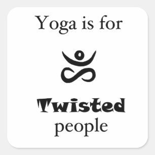 Twisted Yoga Fyrkantigt Klistermärke