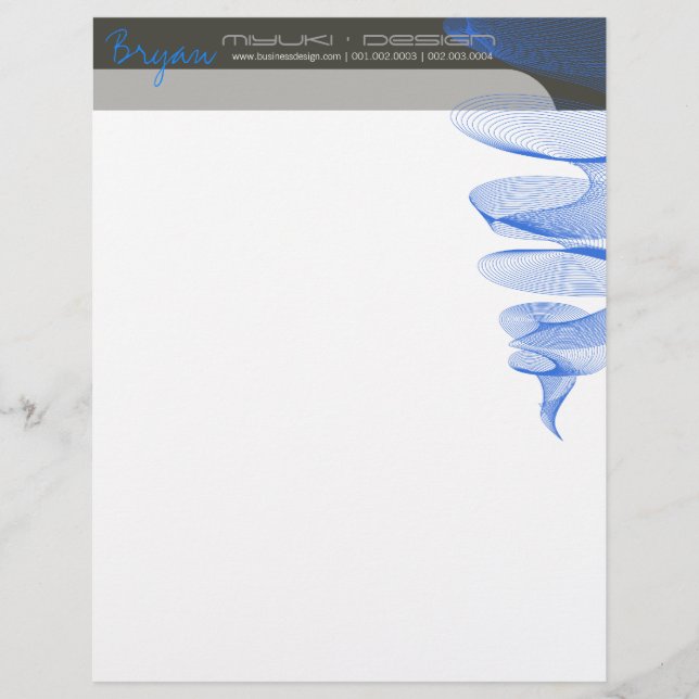 Twister Blue Modern Designer Template Letterhead (Framsida)