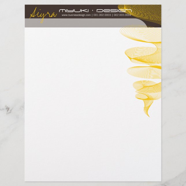 Twister Gult Modern designmall Letterhead Brevhuvud (Framsida)
