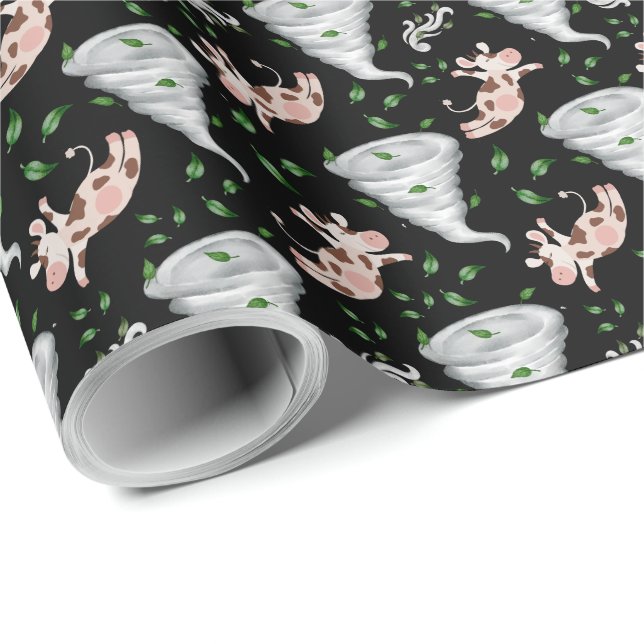 Twisters Tornado Gift Wrapping Paper - Black Presentpapper (Rullad Hörn)