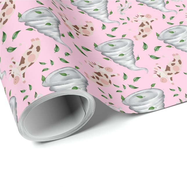 Twisters Tornado Gift Wrapping Paper - Pink Presentpapper (Rullad Hörn)
