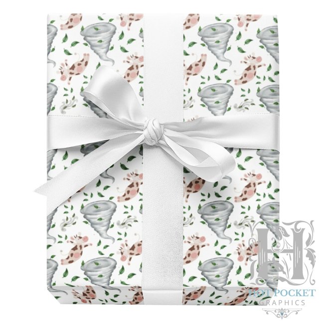 Twisters Tornado Gift Wrapping Paper - White Presentpapper (Skapare uppladdad)