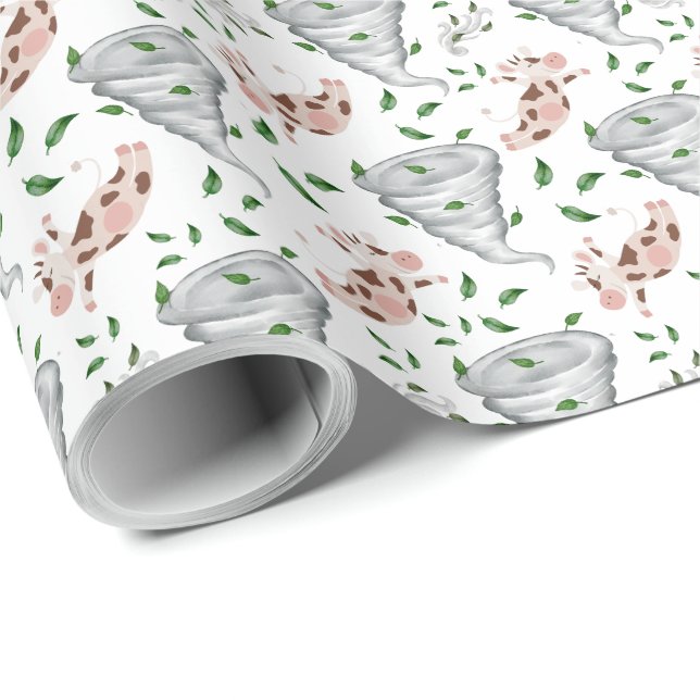 Twisters Tornado Gift Wrapping Paper - White Presentpapper (Rullad Hörn)