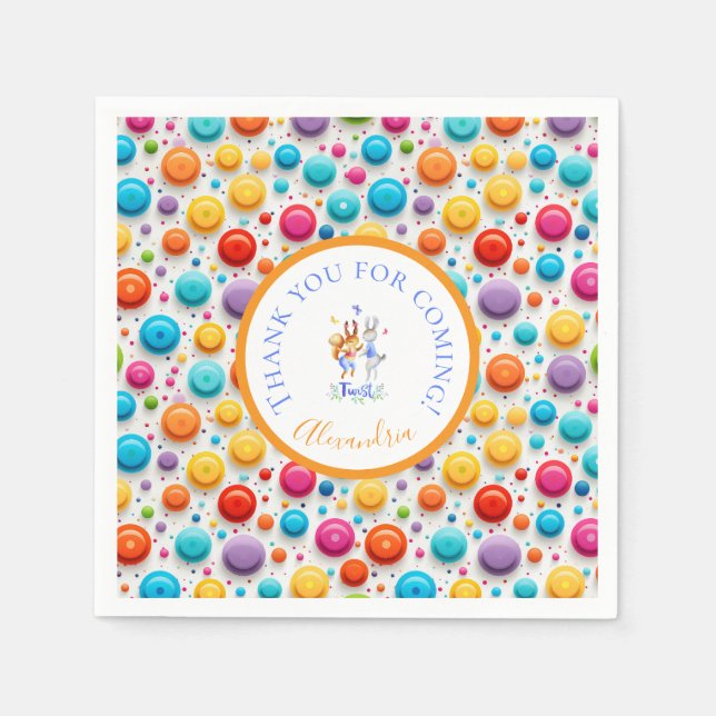 Twisting Colorful Polka Dot N Pappersservett (Framsidan)