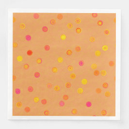 Twisty Polka Dot Spiral Orange Paper Party Napkins Pappersservett