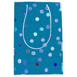 Twisty Polka Dot Spirals Blue Gift Bag
