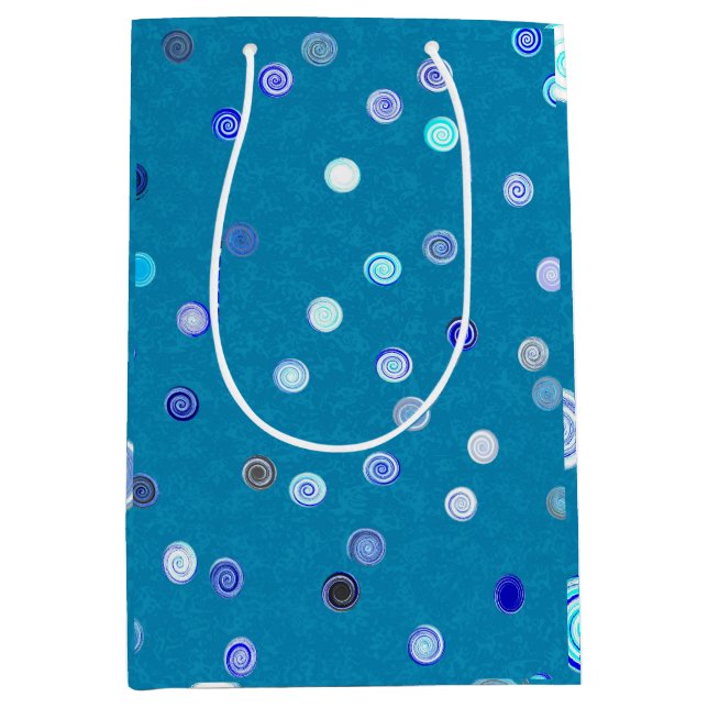 Twisty Polka Dot Spirals Blue Gift Bag (Framsidan)