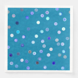Twisty Polka Dot Spirals Blue Paper Party Napkins Pappersservett