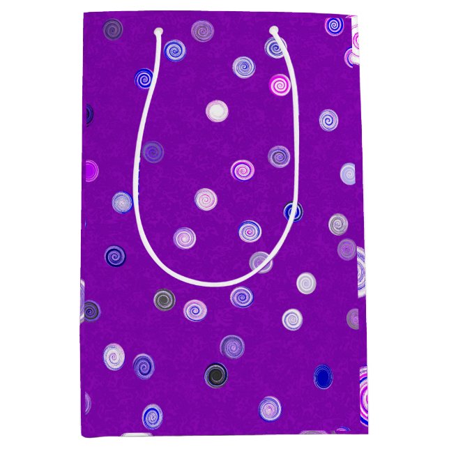 Twisty Polka Dot Spirals Lila Presentpåse (Framsidan)