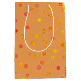Twisty Polka Dot Spirals Orange Gift Bag