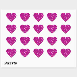 Twisty Polka Dot Spirals Pink Heart Stickers Hjärtformat Klistermärke