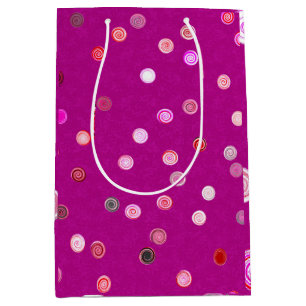 Twisty Polka Dot Spirals Rosa Presentpåse