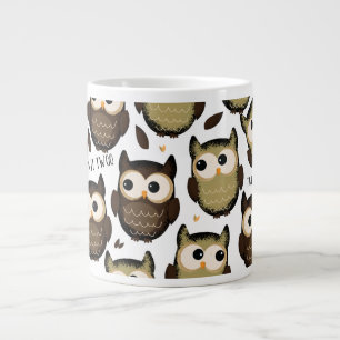 Twit twoo! sött ugglemönster. jumbo mugg