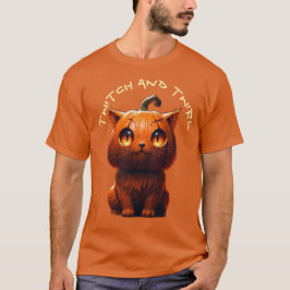 Twitch and Twirl Pumpkin Cat T Shirt