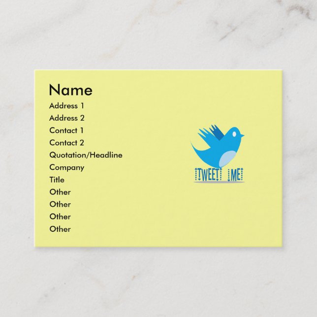 Twitter-Affärskort Visitkort (Framsida)