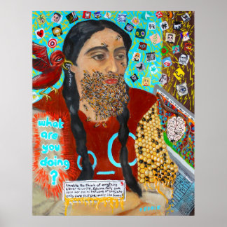 Twitter Bee Beard Skriv ut Poster