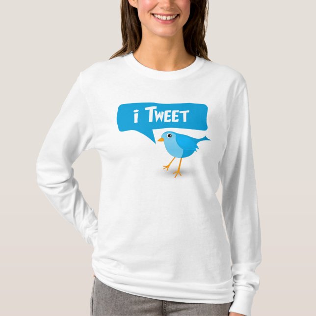 Twitter Bird Dam Top T-shirt (Framsida)