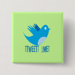 Twitter Bird Följ mig - Välj bakgrund Färg Knapp