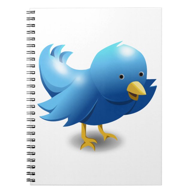 Twitter bird logo anteckningsbok med spiral (Framsidan)