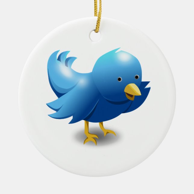 Twitter bird logo julgransprydnad keramik (Framsidan)