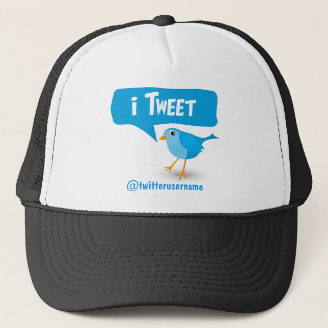 Twitter Cute Blue Bird Hat Truckerkeps (Framsida)