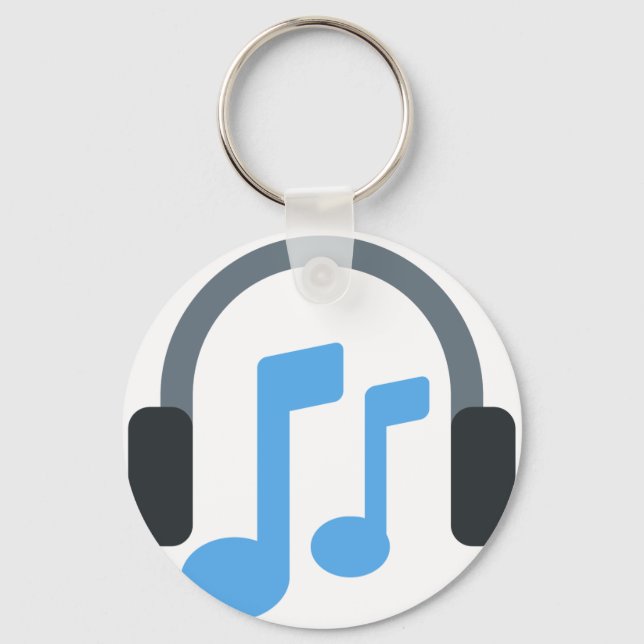 Twitter emoji - Musik, hörlurar Nyckelring (Framsida)