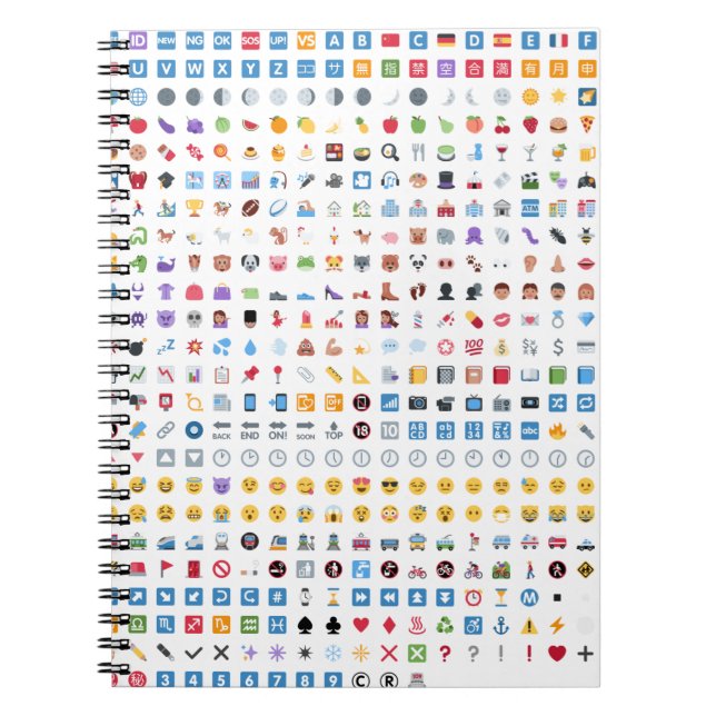 Twitter Emoji (Twemoji) Anteckningsbok Med Spiral (Framsidan)