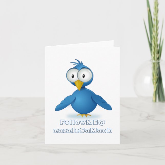 Twitter Följ Mig @ Ditt Användarnamn Tack Kort (Framsida)