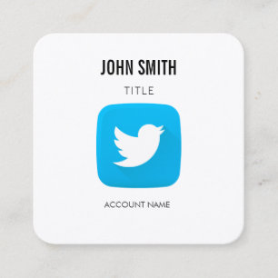 Twitter-ikonens Logotyp Editor PROFILE-marknadsför Fyrkantigt Visitkort