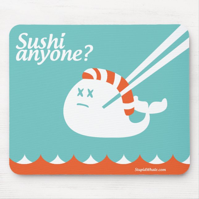 Twitter Mousepad - dumt kuggningval - Sushi Musmatta (Framsidan)