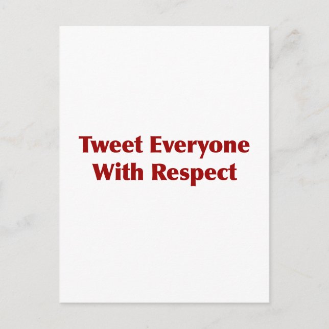 twittera alla med respekt vykort (Front)