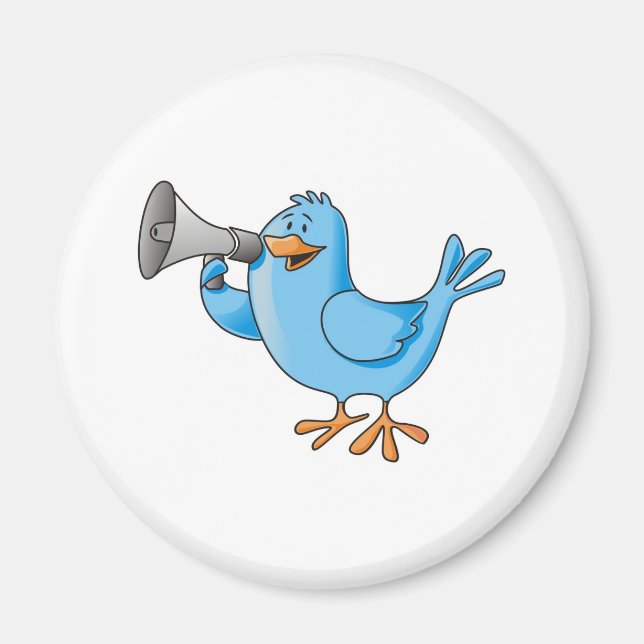 Twitterfågel kylskåpsmagnet (Framsidan)