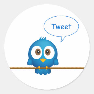 Twitterfågel Runt Klistermärke