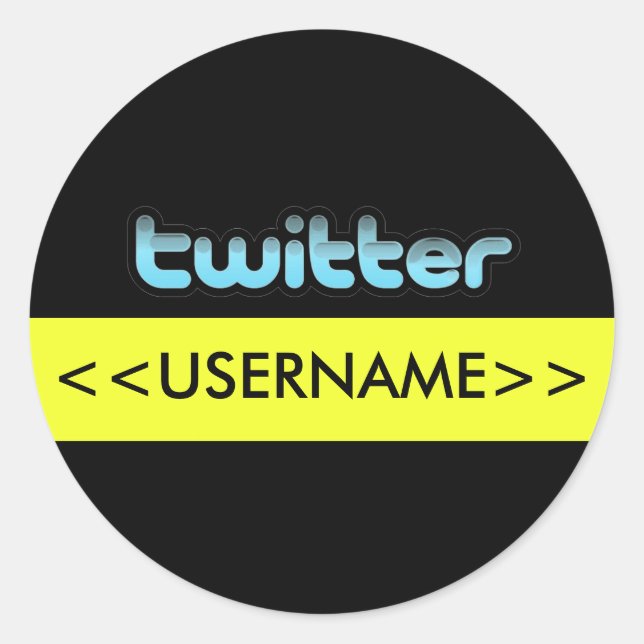 Twittertweet twit Sticker Runt Klistermärke (Framsida)