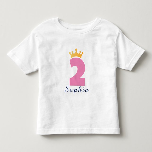 Two and the Crown Anpassat namn - Småbarns T-Shirt (Framsida)