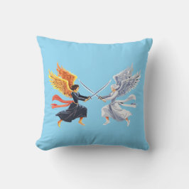 Two Angel with large sword with open wings Kudde